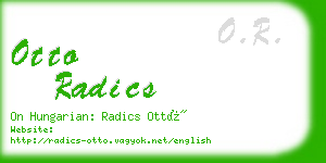 otto radics business card